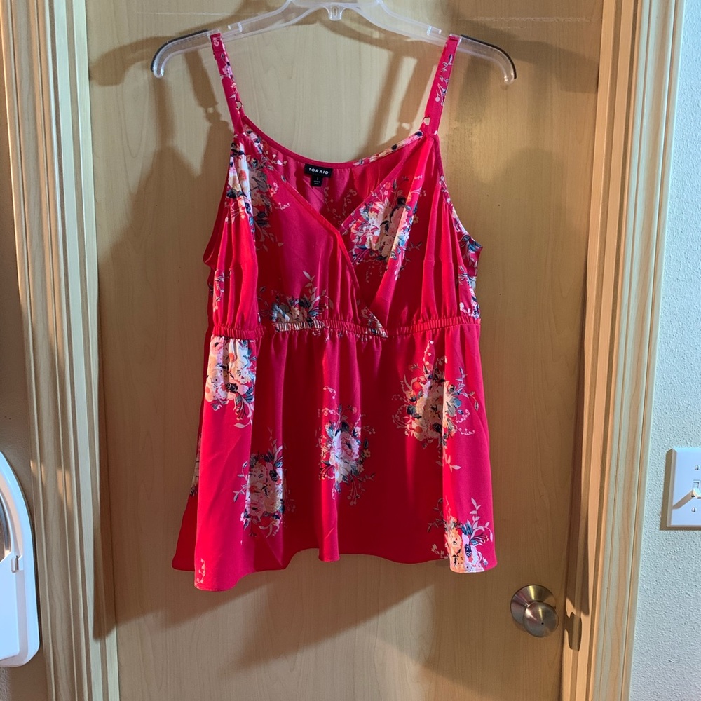 Torrid crepe babydoll tank top